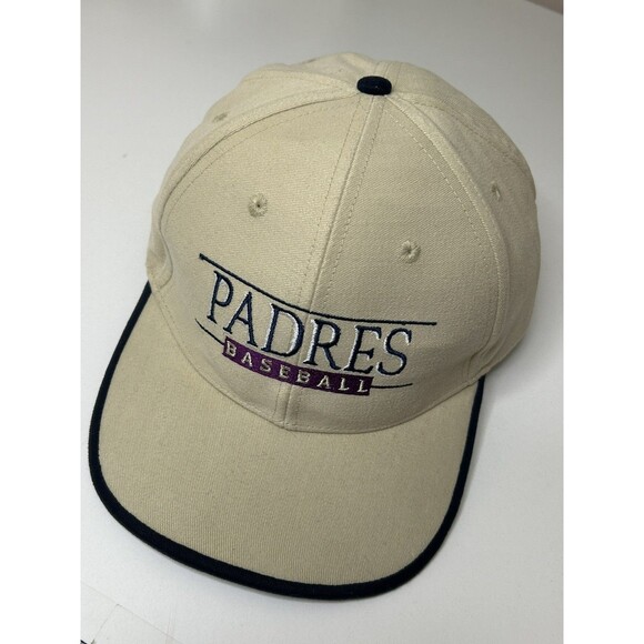 Fantastic Sports Other - Vtg 90s San Diego Padres Hat Snapback Cream Beige Two Tone Wells Fargo Promo MLB